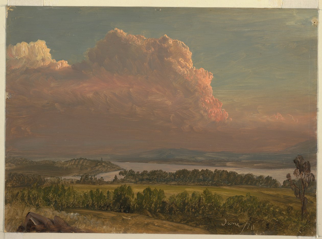 Piirros, Auringonlasku Hudsonin laaksossa, kesäkuu 1870. tekijältä Frederic Edwin Church