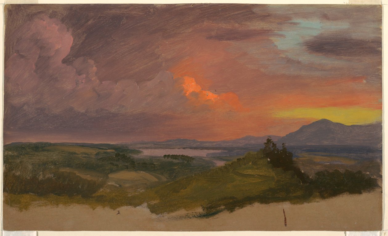 Piirros, Auringonlasku Hudsonin laaksossa, 1870-75. tekijältä Frederic Edwin Church