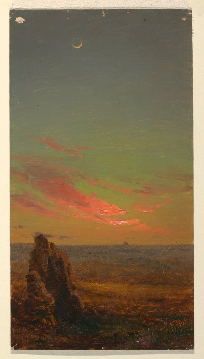 Piirros, Auringonlasku lähellä Roomaa, 1868-69 tekijältä Frederic Edwin Church