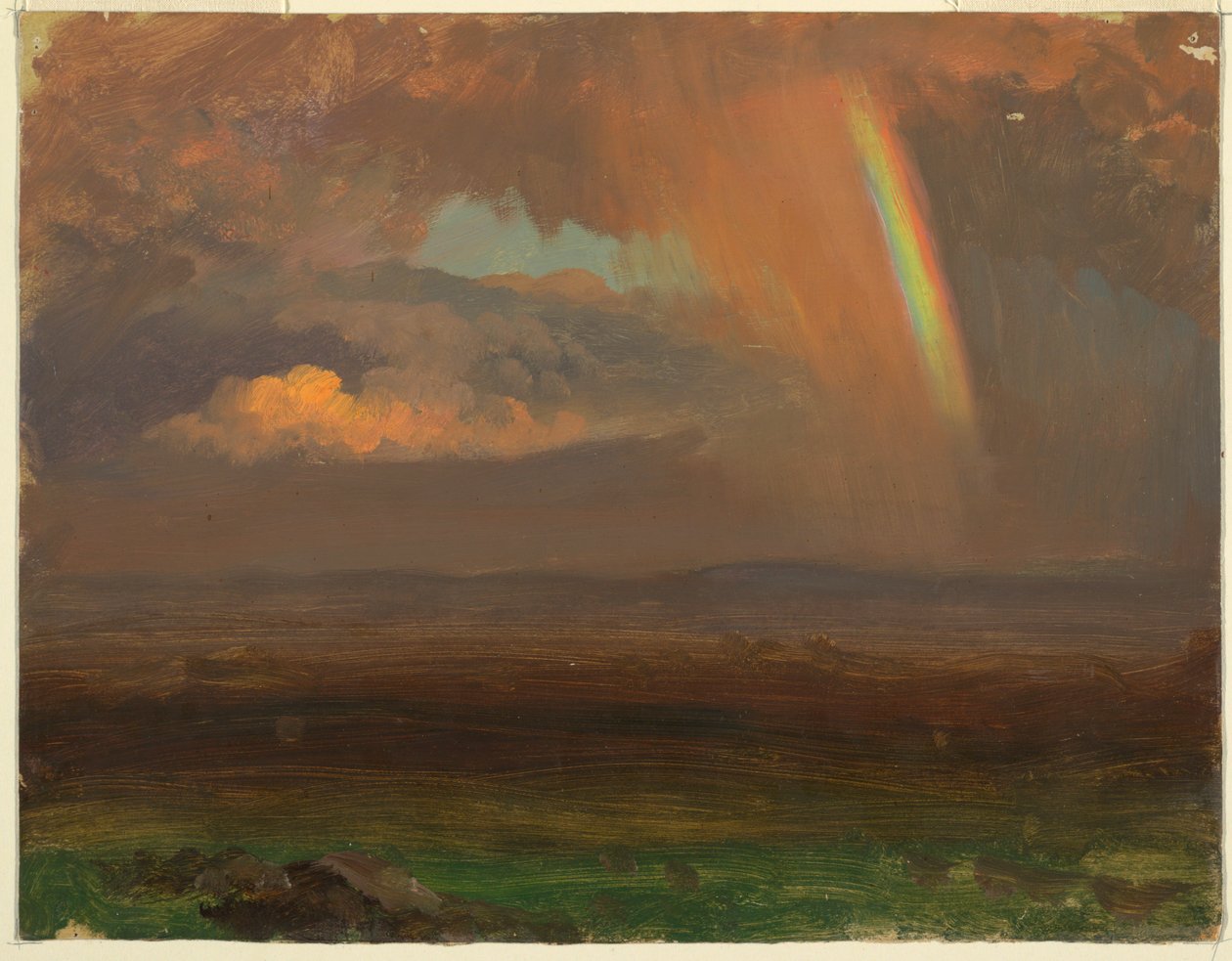 Piirros, Auringonlasku laajassa maisemassa, 1865 tekijältä Frederic Edwin Church