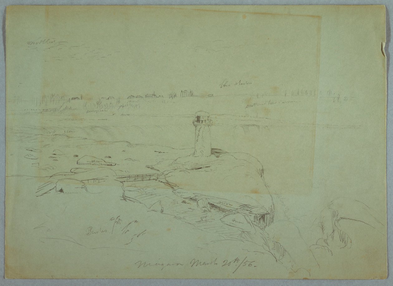 Piirros, Terrapin Point, 20. maaliskuuta 1856. tekijältä Frederic Edwin Church