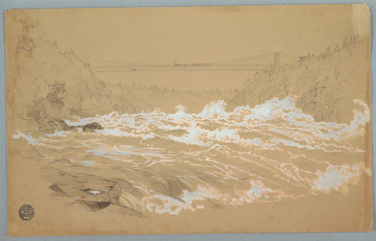 Piirros, Rotko, Niagara, Katse kohti riippusiltaa tekijältä Frederic Edwin Church