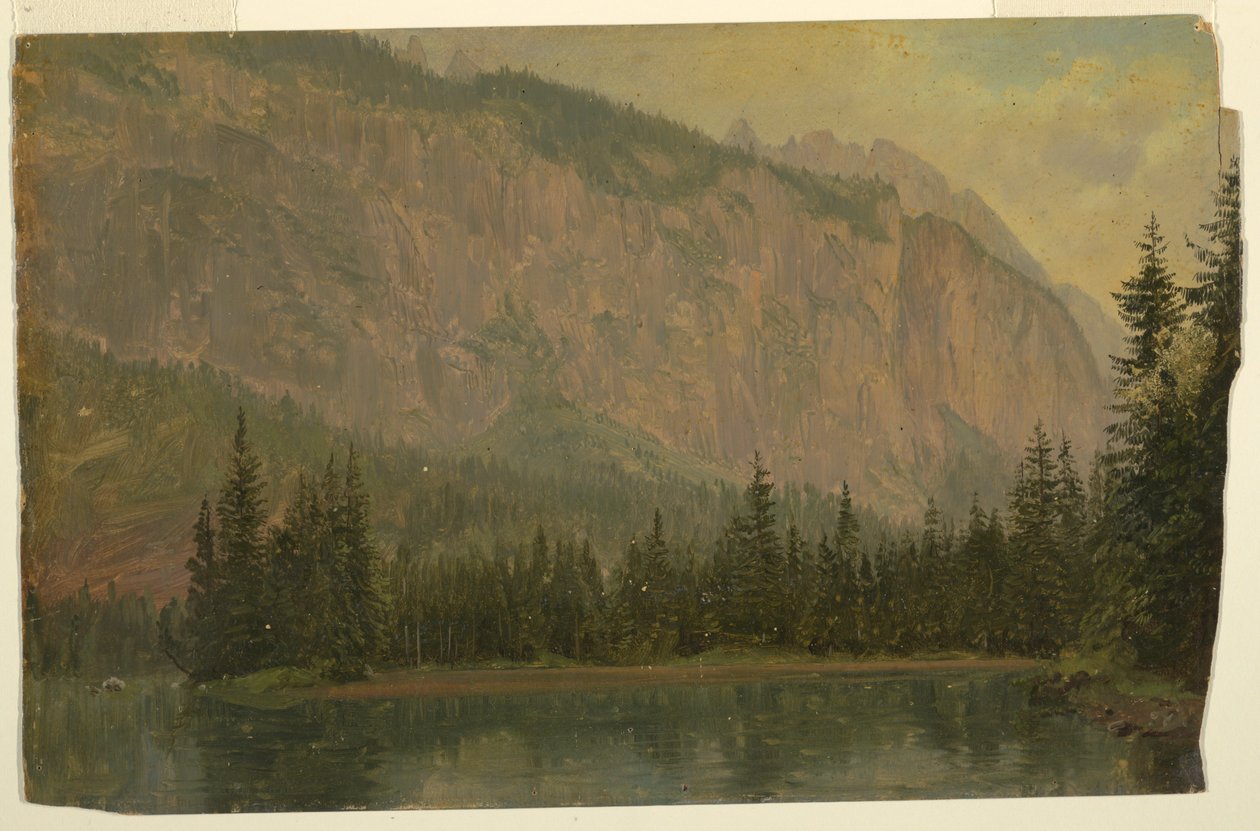 Piirros, Hintersee, lähellä Berchtesgadenia, Baijeri, kesäkuu 1868. tekijältä Frederic Edwin Church