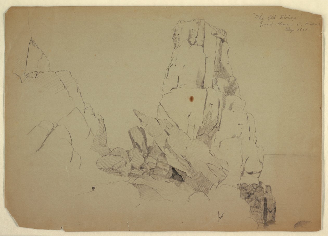 Piirros, "Vanha piispa", syyskuu 1851. tekijältä Frederic Edwin Church
