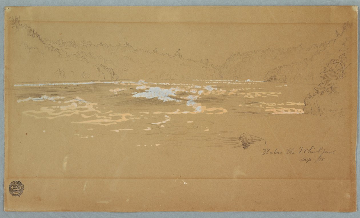 Piirros, Joki "Pyörteen alapuolella", syyskuu 1858. tekijältä Frederic Edwin Church