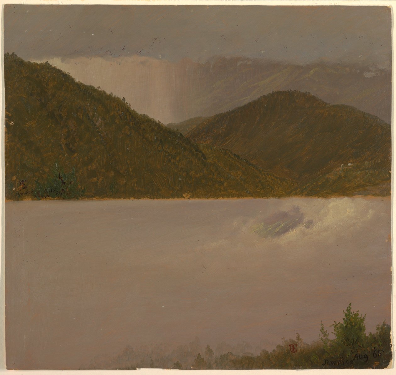 Piirros, Kaksi pilvi- ja vuorenhuippututkimusta, elokuu 1865 tekijältä Frederic Edwin Church