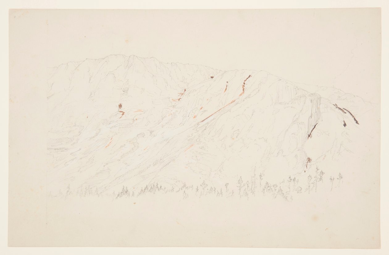 Piirros, Suuren altaan yläosa, Katahdin-vuori, syyskuu 1877. tekijältä Frederic Edwin Church