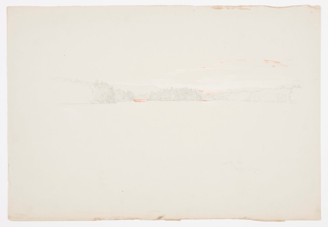 Piirros, Ylä-Kielijärvi, 1. lokakuuta 1879. tekijältä Frederic Edwin Church