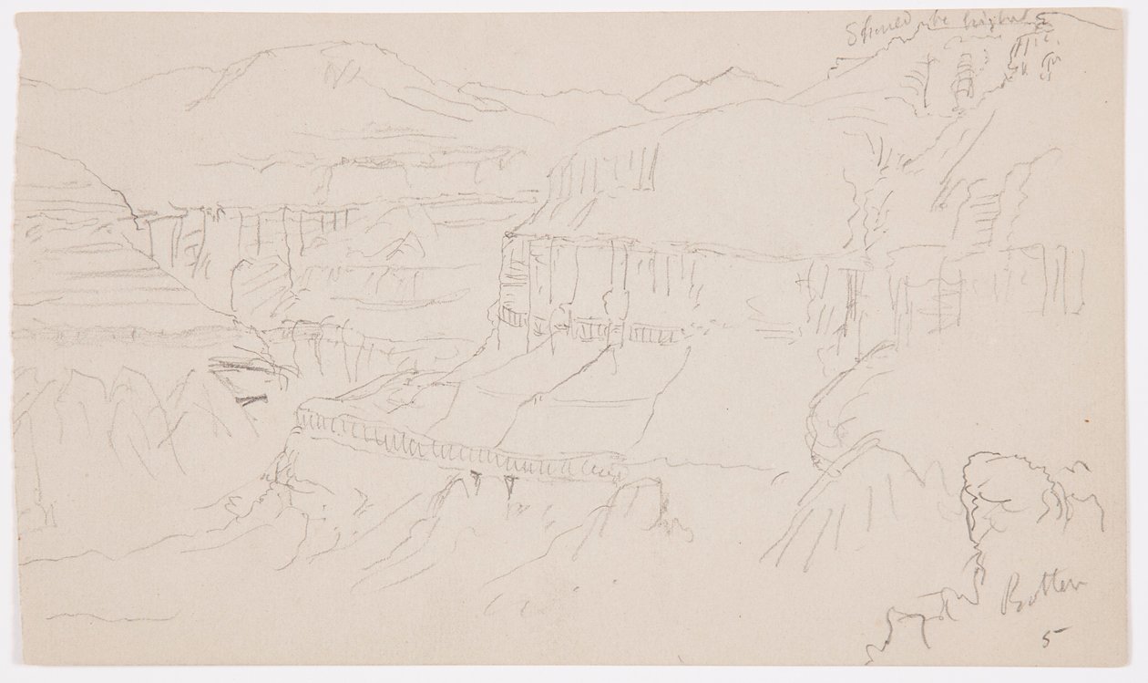Piirros, El Jemenin laakso, 20. helmikuuta 1868. tekijältä Frederic Edwin Church