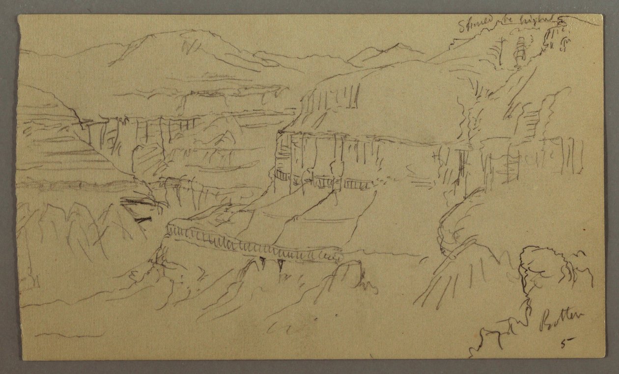 Piirros, El Jemenin laakso, 20. helmikuuta 1868. tekijältä Frederic Edwin Church