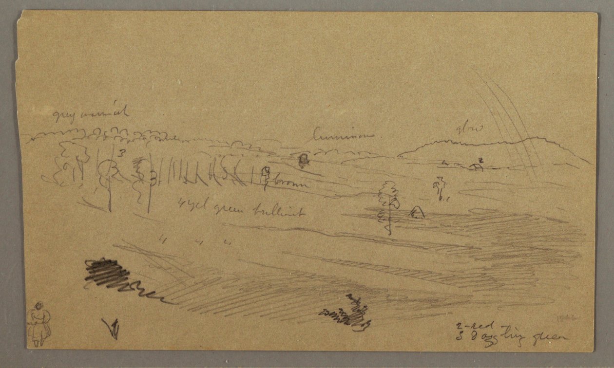 Piirros, Valley, sateenkaari, mahdollisesti 1865-66. tekijältä Frederic Edwin Church