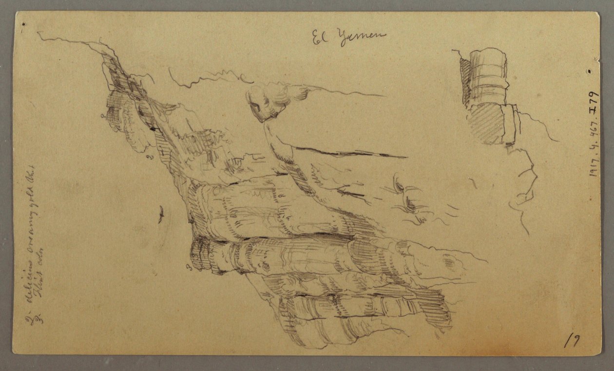 Piirros, Näkymä Wady el-Arabahin poikki, 20. helmikuuta, mahdollisesti 1868. tekijältä Frederic Edwin Church