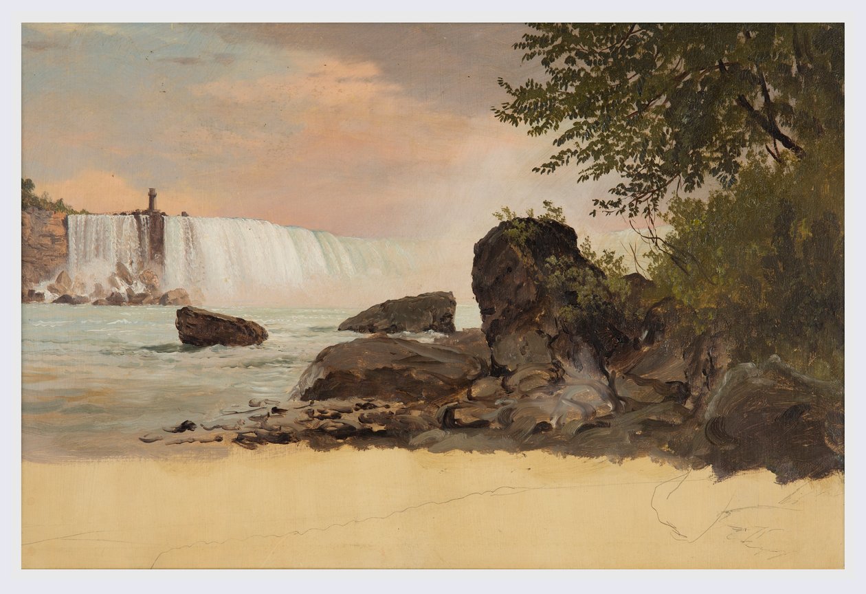 Piirros, Näkymä Kanadan putouksista ja Vuohisaaresta, syyskuu tai lokakuu 1856. tekijältä Frederic Edwin Church