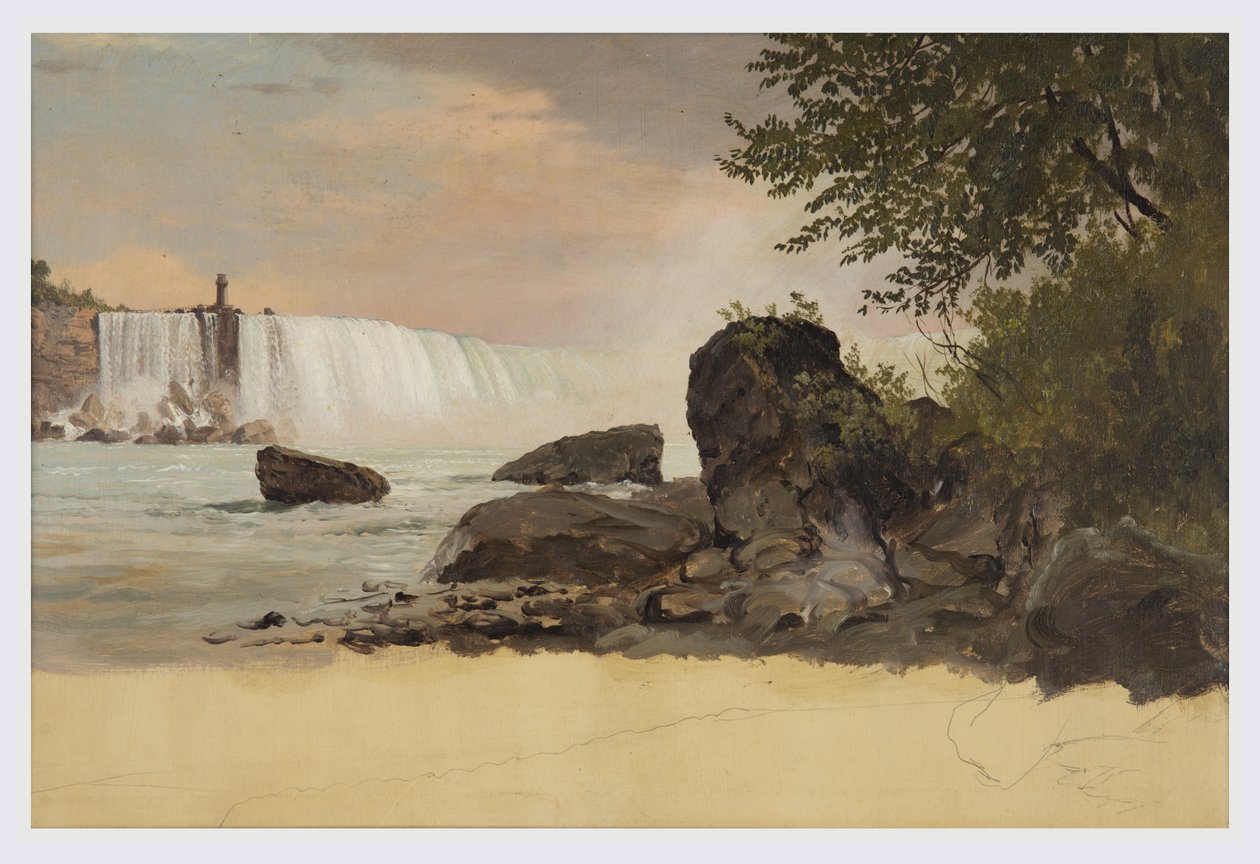 Piirros, Näkymä Kanadan putouksista ja Vuohisaaresta, syyskuu tai lokakuu 1856. tekijältä Frederic Edwin Church