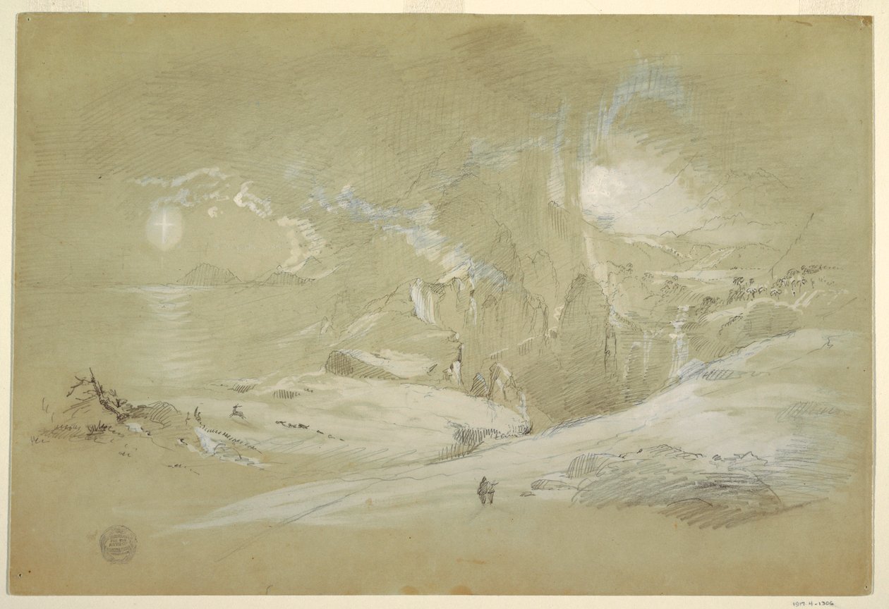 Piirros, Ristin näky, maisema ja ilmiö, syyskuu 1868. tekijältä Frederic Edwin Church