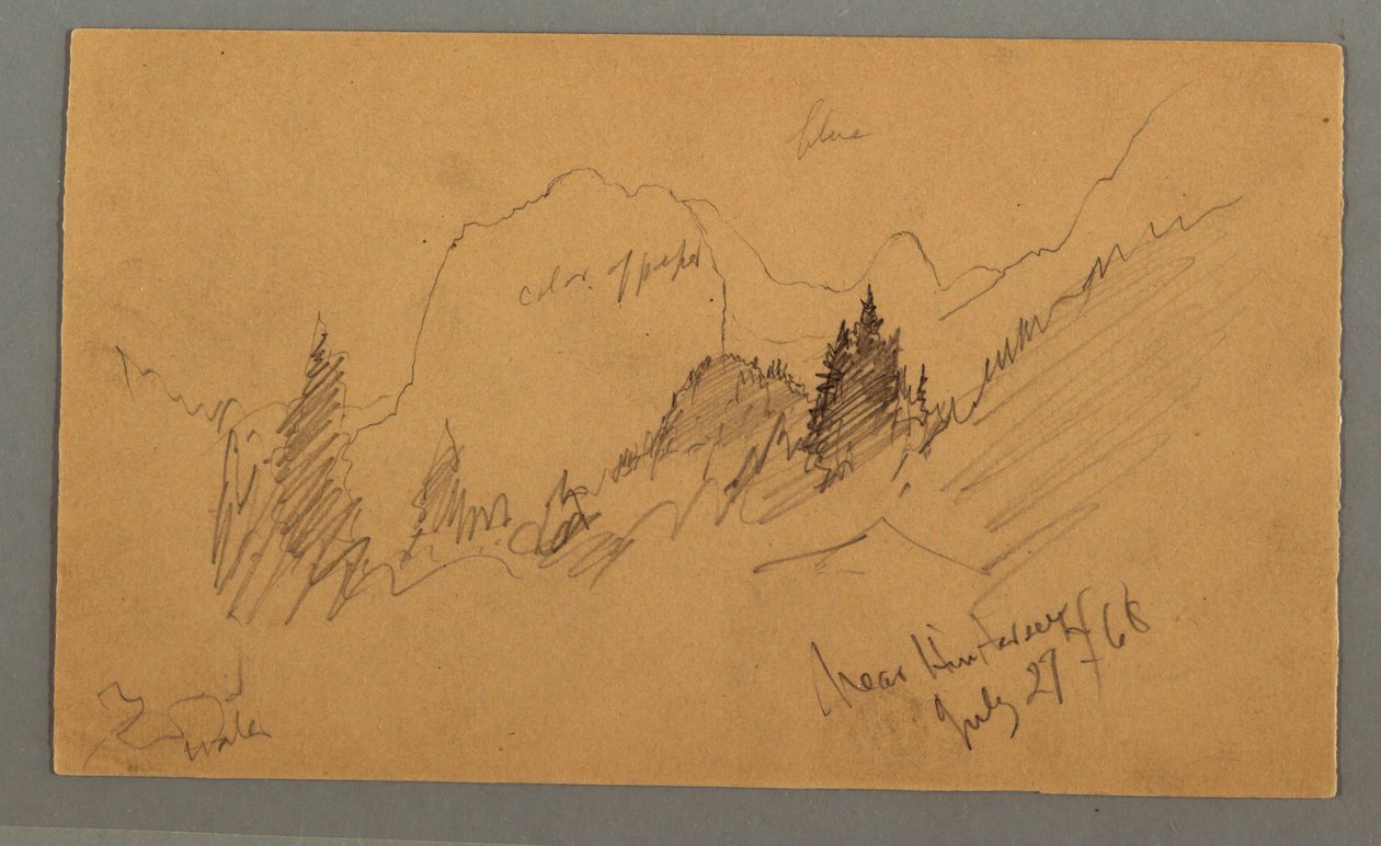 Piirros, Metsäiset huiput, 27. heinäkuuta 1868. tekijältä Frederic Edwin Church
