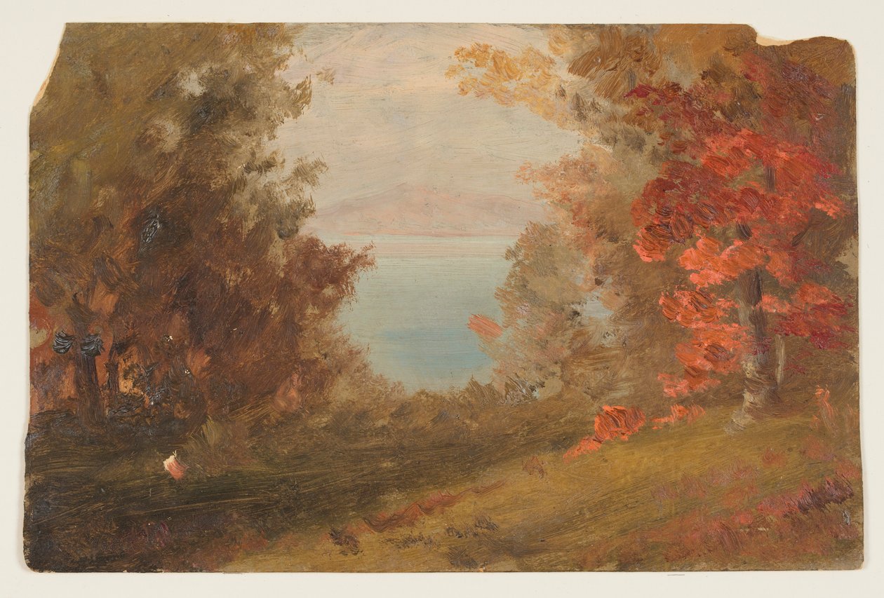 Piirros, metsäkuva syksyllä (Hudson, New York tai Maine), 1860-70 tekijältä Frederic Edwin Church