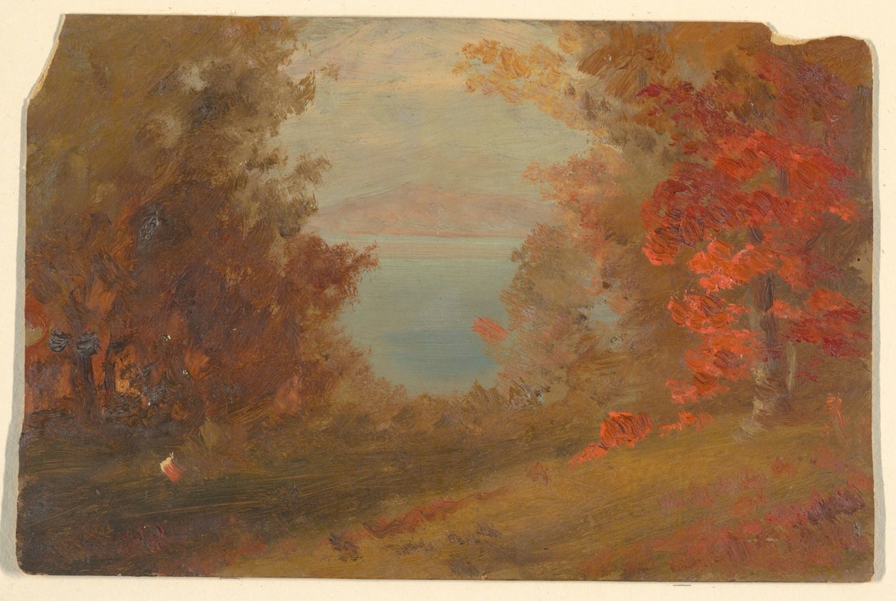 Piirros, metsäkuva syksyllä (Hudson, New York tai Maine), 1860-70 tekijältä Frederic Edwin Church