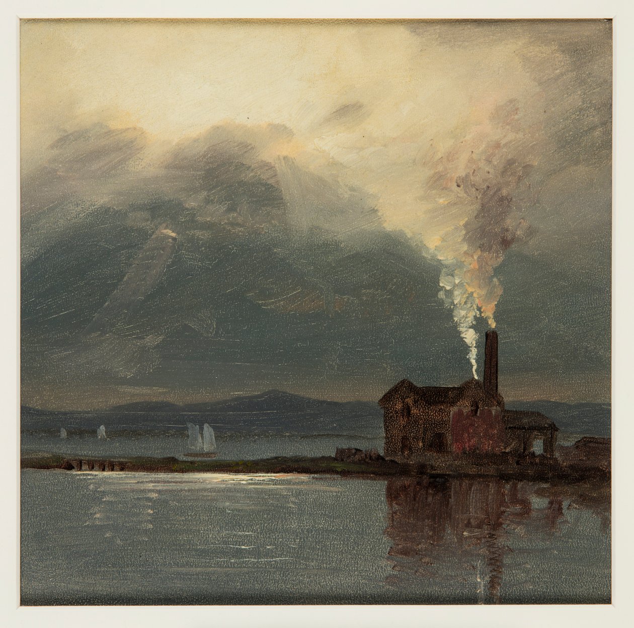 Hudson-joki Moonlightin Factoryn kanssa tekijältä Frederic Edwin Church