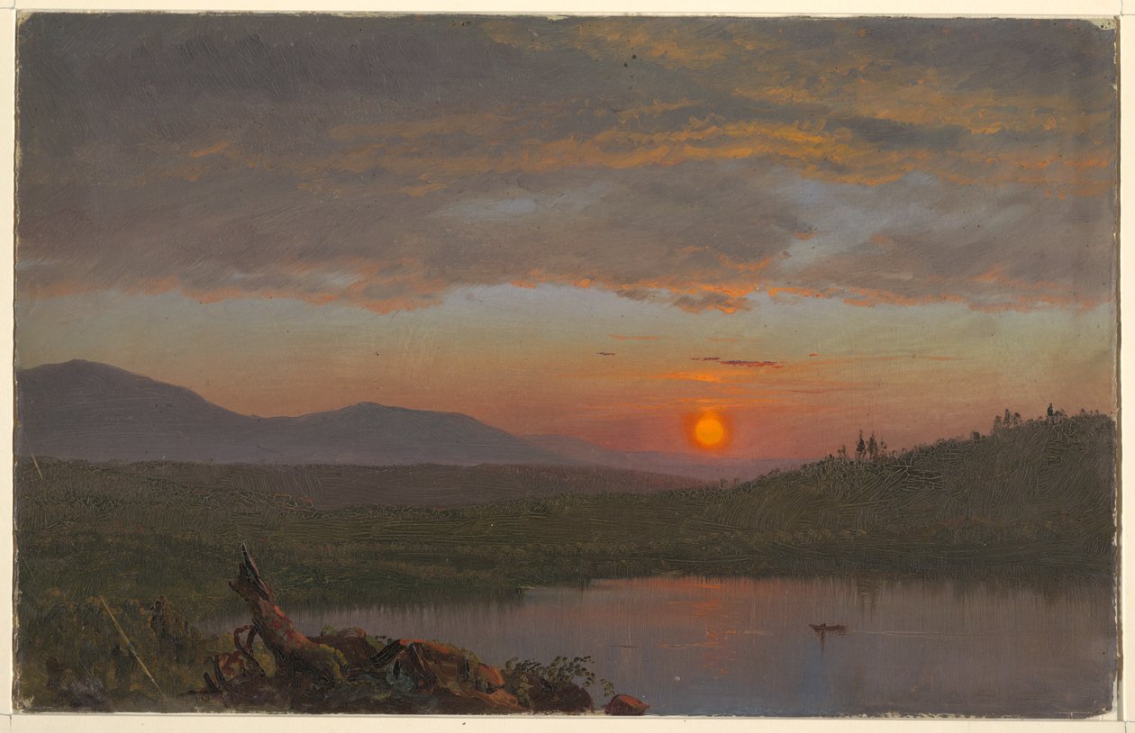 Hudson Valley, New York auringonlaskun aikaan tekijältä Frederic Edwin Church