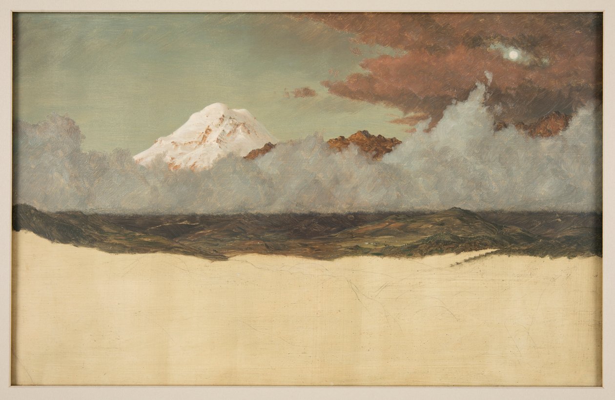Chimborazo-vuori nousevan sumun ja pilvien läpi tekijältä Frederic Edwin Church