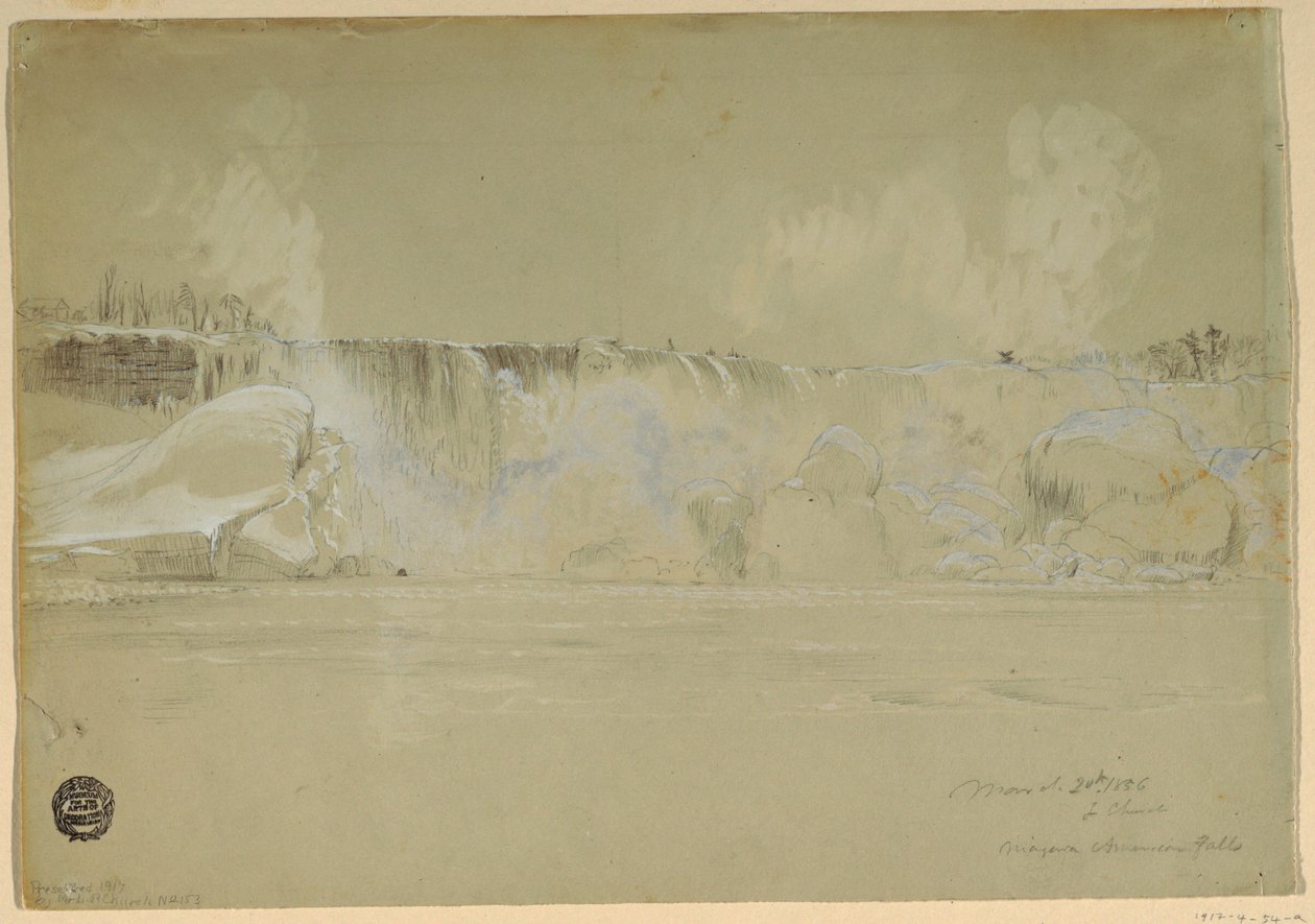 Niagaran putoukset lumessa, luoteesta tekijältä Frederic Edwin Church