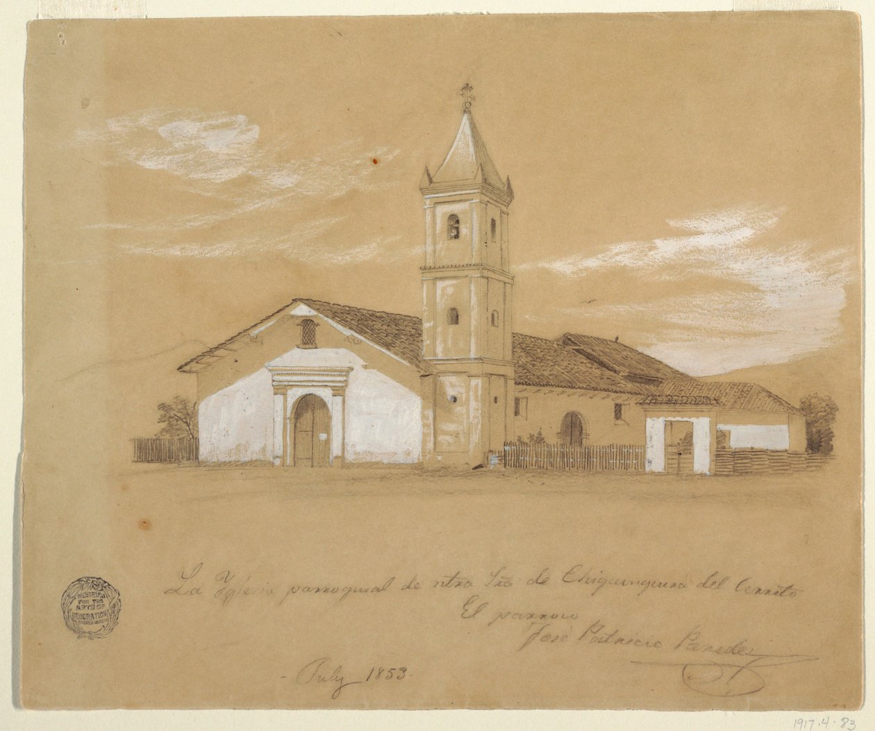 Chiquinquira del Cerriton kirkko, Chiquinquira, Kolumbia tekijältä Frederic Edwin Church