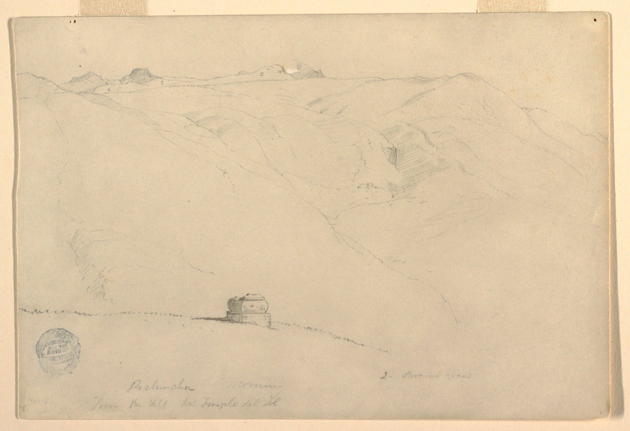 Pichincha, Aamu, auringon temppelistä, Quito, Ecuador, kesäkuu 1857 tekijältä Frederic Edwin Church