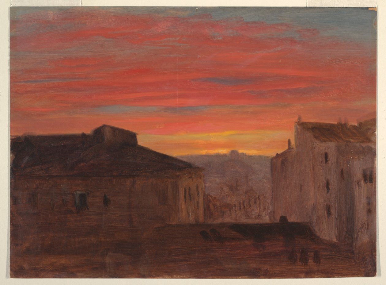 Katot auringonlaskun aikaan Pinciosta, Roomasta tekijältä Frederic Edwin Church