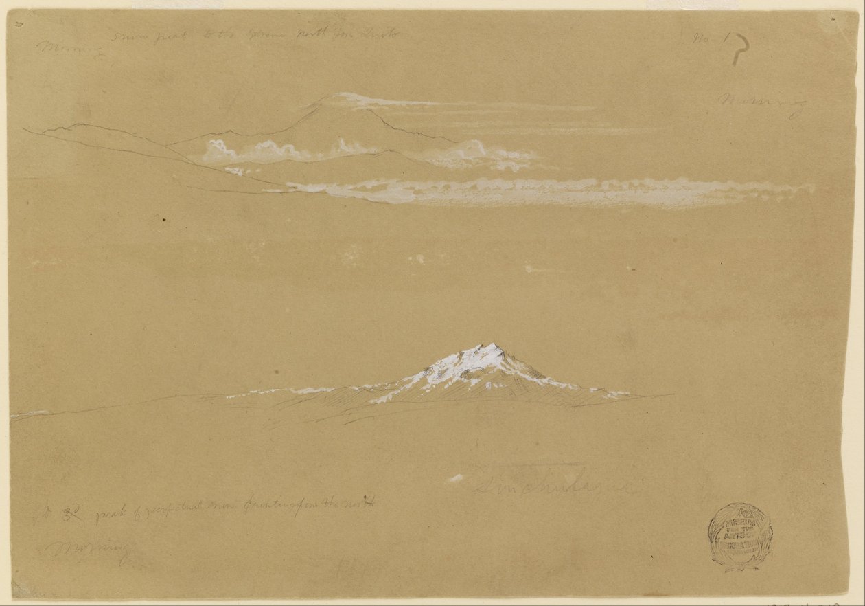 Sincholagua, aamu, Auringon temppelistä, Quito tekijältä Frederic Edwin Church