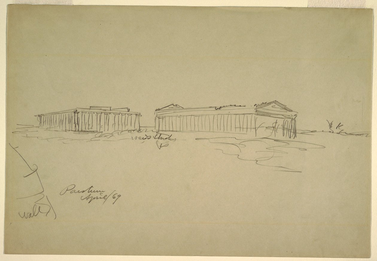 Luonnokset, Paestum, Etelä-Italia tekijältä Frederic Edwin Church