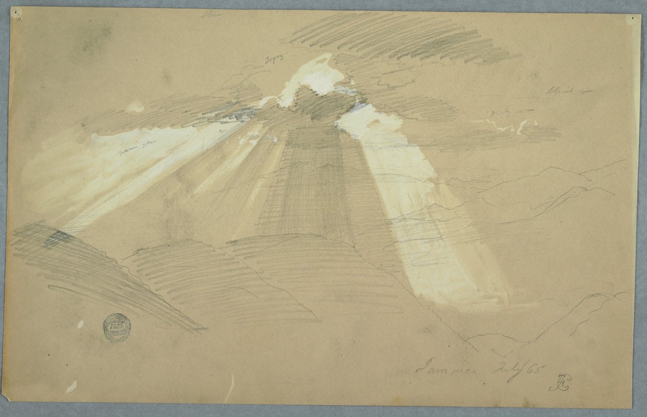Aurinko paistaa pilvien läpi, Jamaika tekijältä Frederic Edwin Church