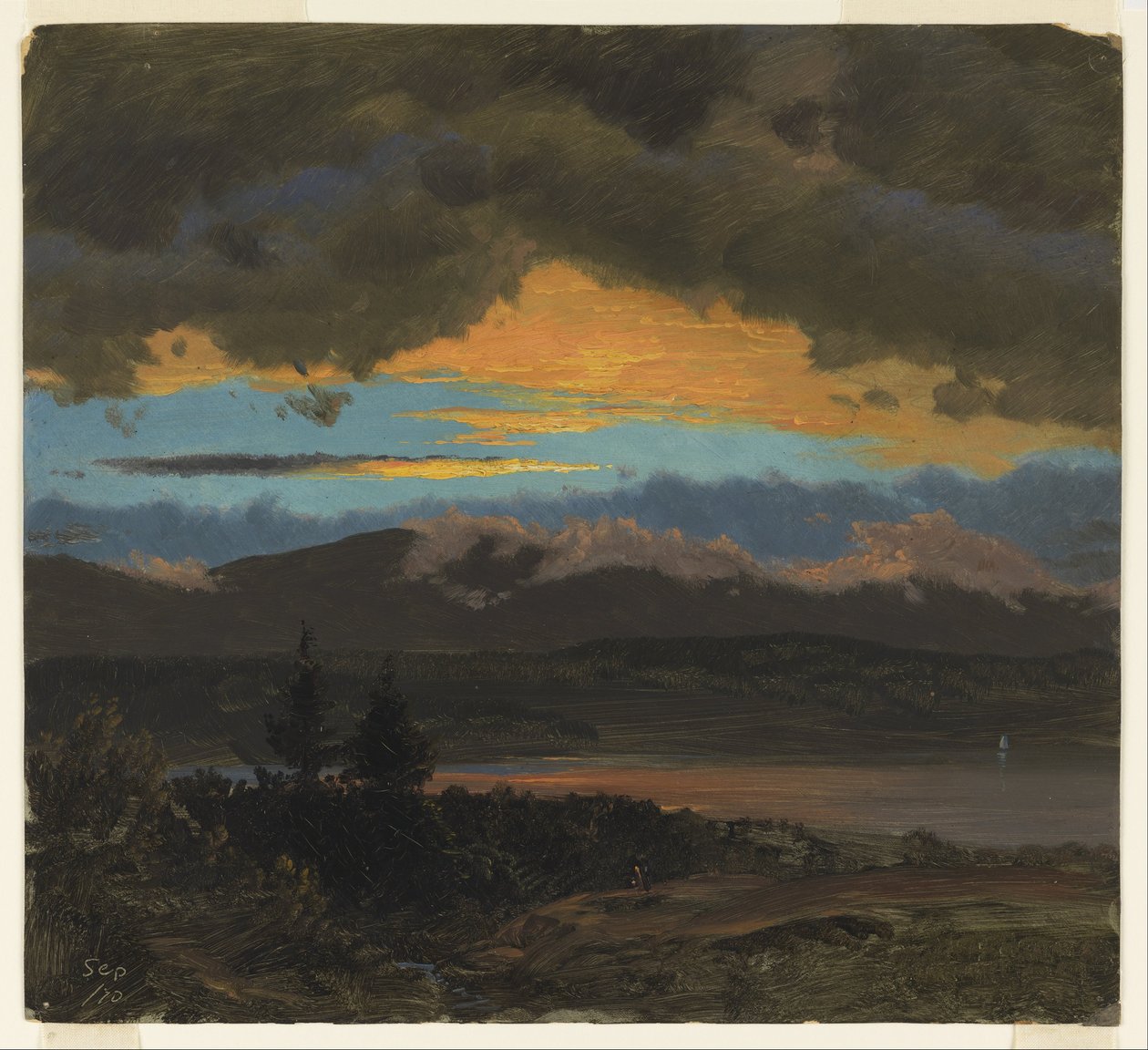 Auringonlasku Hudsonin laakson yli, New York tekijältä Frederic Edwin Church