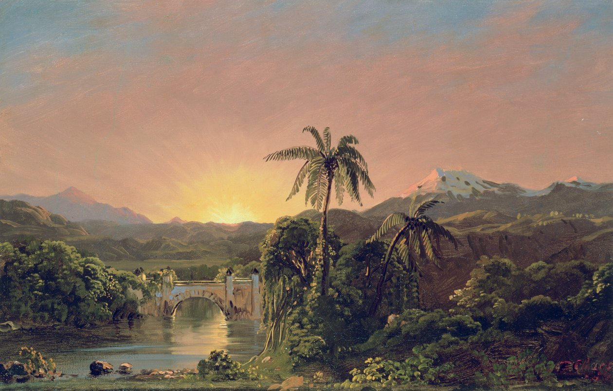 Auringonlasku Ecuadorissa tekijältä Frederic Edwin Church