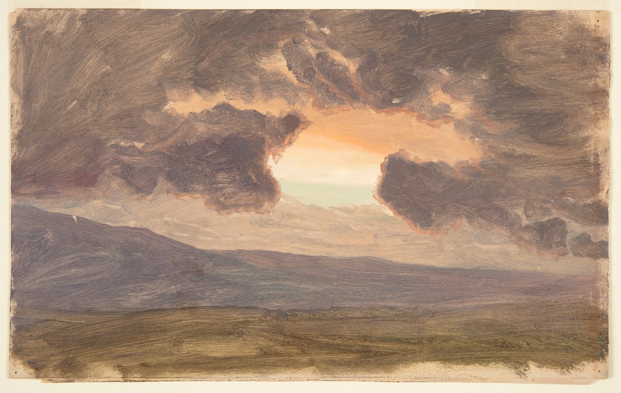 Auringonlasku paljaiden kukkuloiden yli tekijältä Frederic Edwin Church