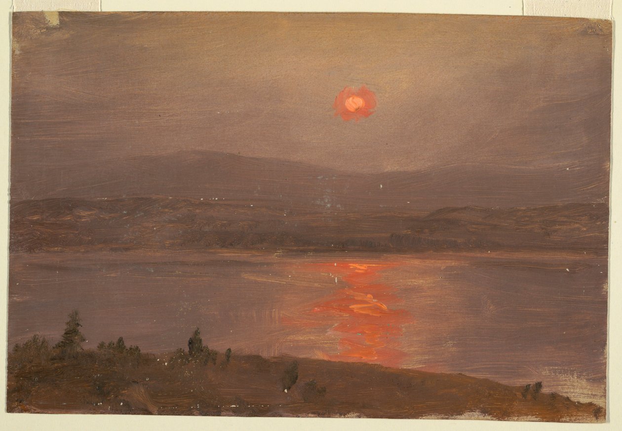 Näkymä Hudsonin toiselle puolelle auringonlaskun aikaan tekijältä Frederic Edwin Church