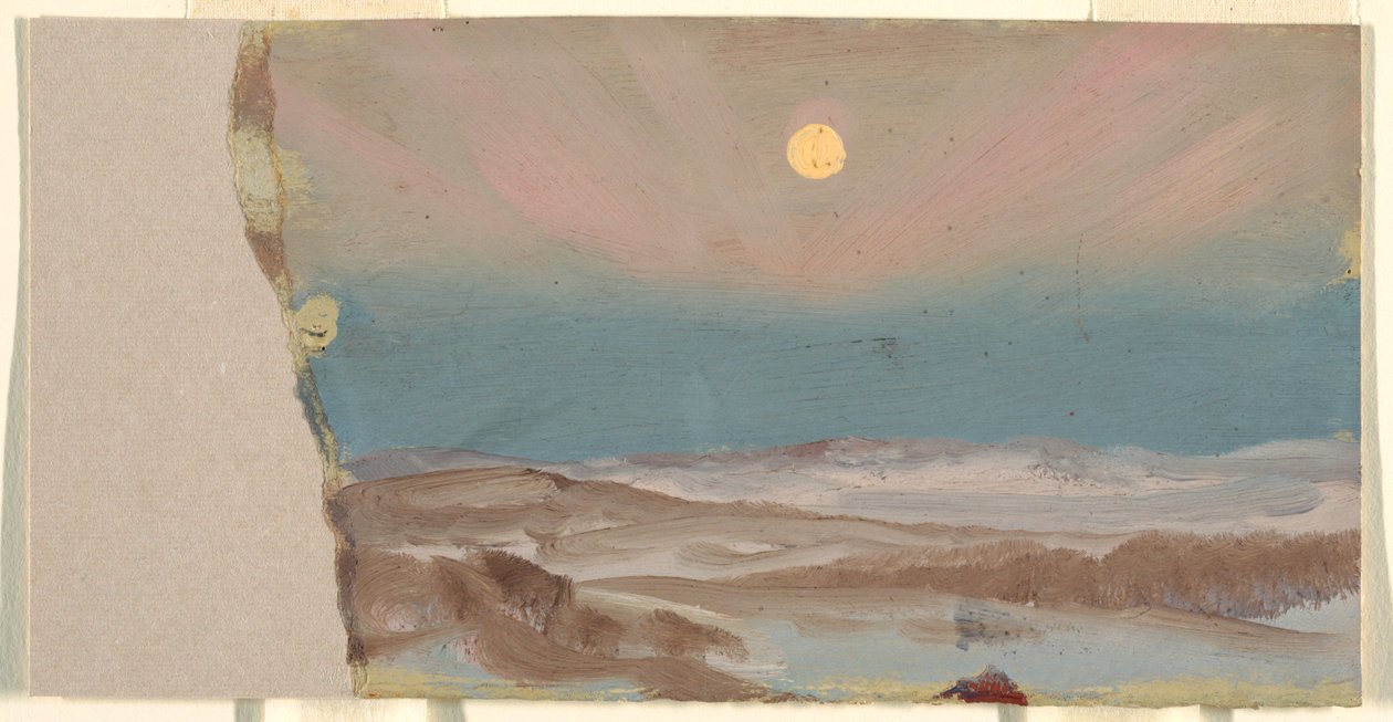 Talvimaisema täysikuun kanssa tekijältä Frederic Edwin Church
