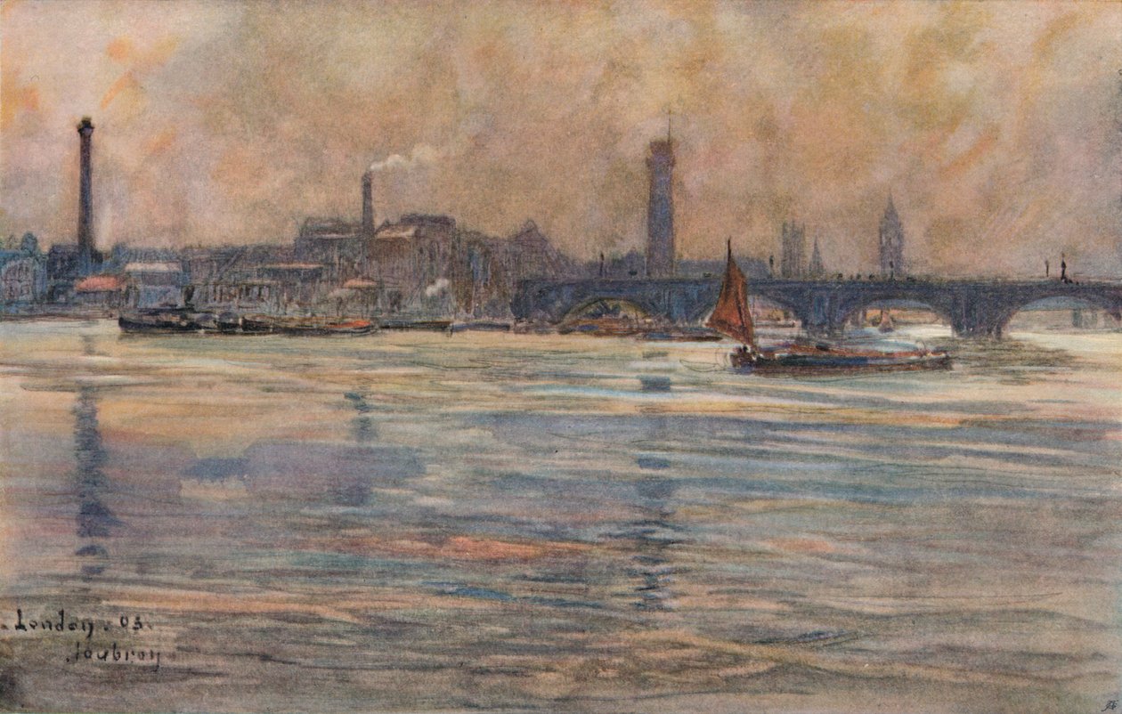 Thames, Lontoo, vuonna 1893 tekijältä Frederic Anatole Houbron
