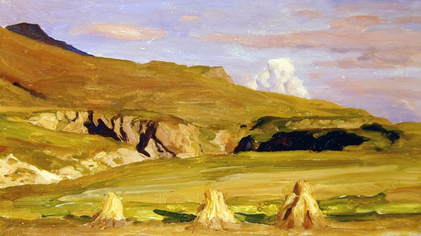 Maissipellot (öljy paneelissa) tekijältä Frederic Leighton