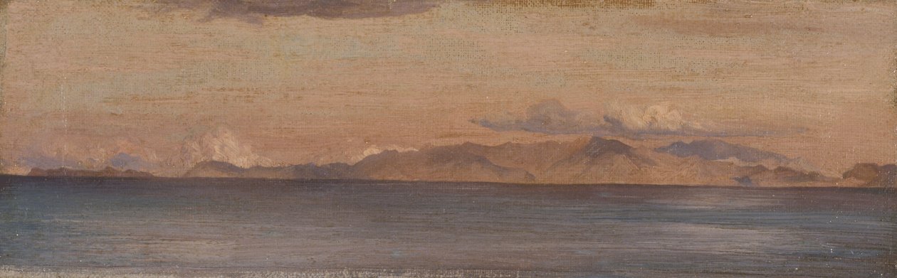 Kaukainen näkymä vuorille Egeanmerellä tekijältä Frederic Leighton