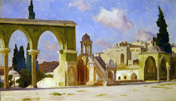 El Haram, Jerusalem (öljy paneelissa) tekijältä Frederic Leighton