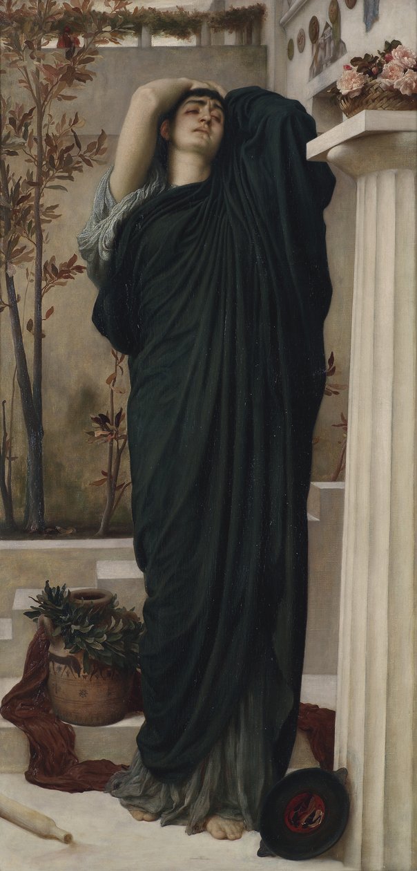 Elektra Agamemnonin haudalla (öljy kankaalle) tekijältä Frederic Leighton