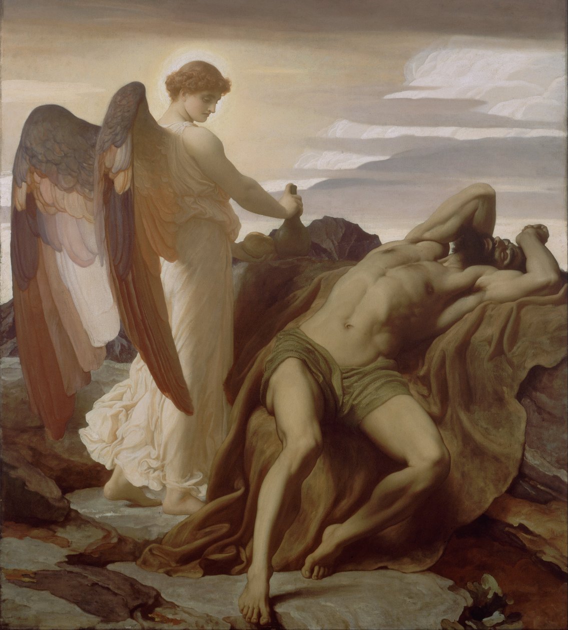 Elia erämaassa tekijältä Frederic Leighton