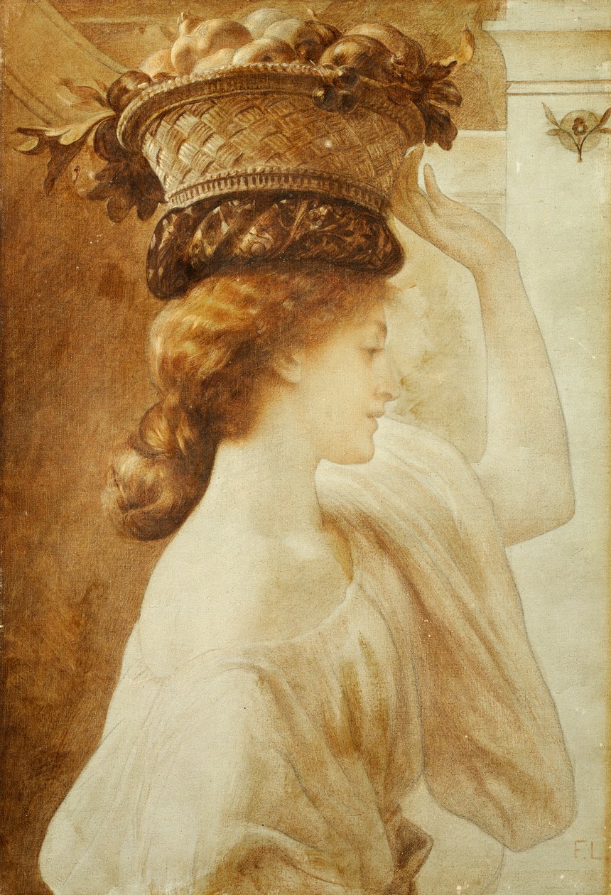 Eukaris: Tyttö hedelmäkorin kanssa tekijältä Frederic Leighton