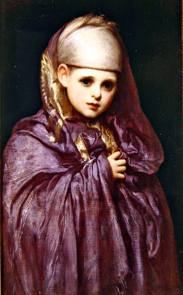 Little Fatima (öljy paperille) tekijältä Frederic Leighton