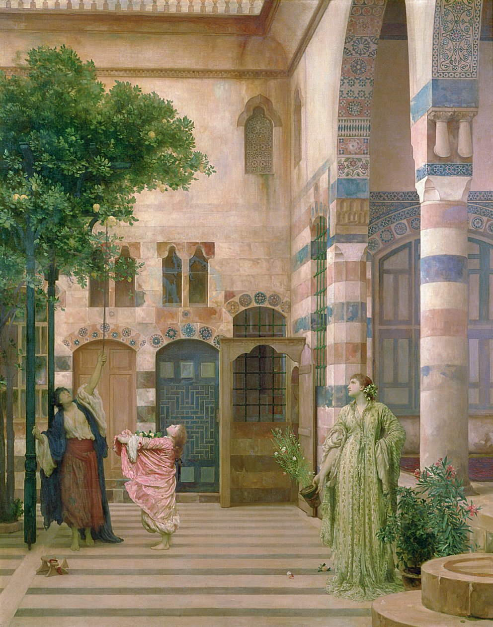 Vanha Damaskos, juutalaiskortteli tai sitruunoiden kerääminen, n. 1873-74 tekijältä Frederic Leighton