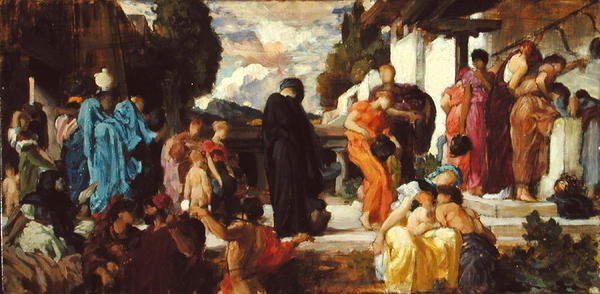 Tutkimus "Captive Andromache", n. 1886 (öljy paneelille) (katso 62955) tekijältä Frederic Leighton