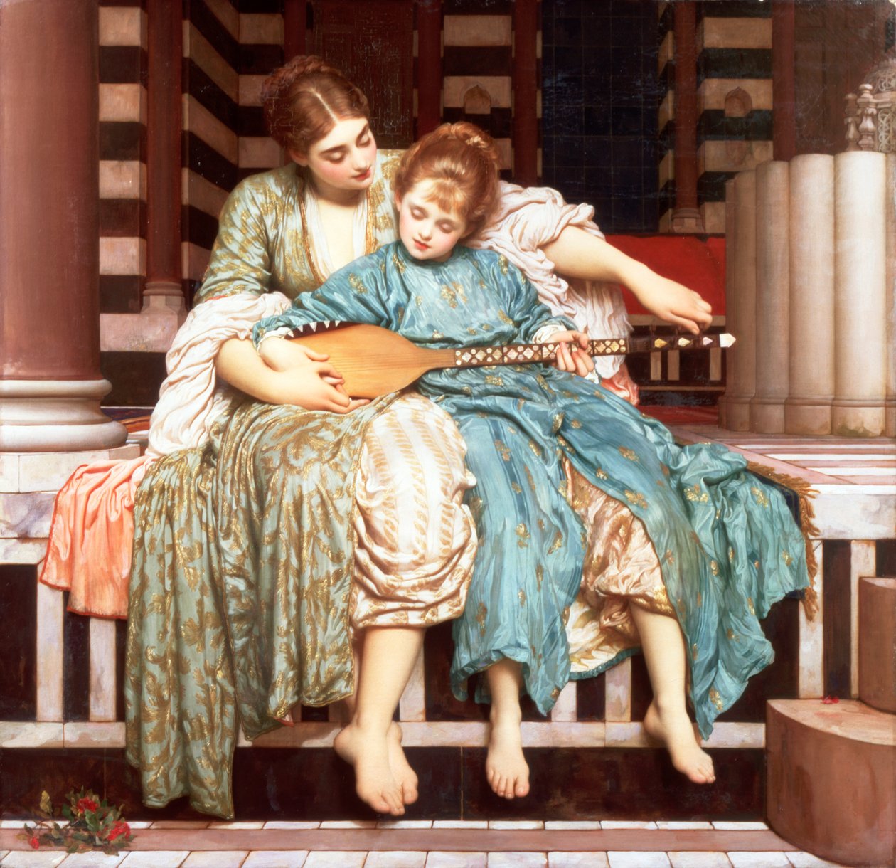 "Musiikkitunti", 1877 tekijältä Frederic Leighton