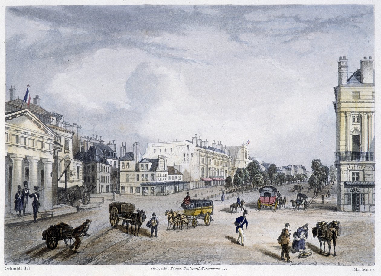 Boulevard du Temple - Martensin "Pariisissa vuonna 1832". tekijältä Frederic Martens