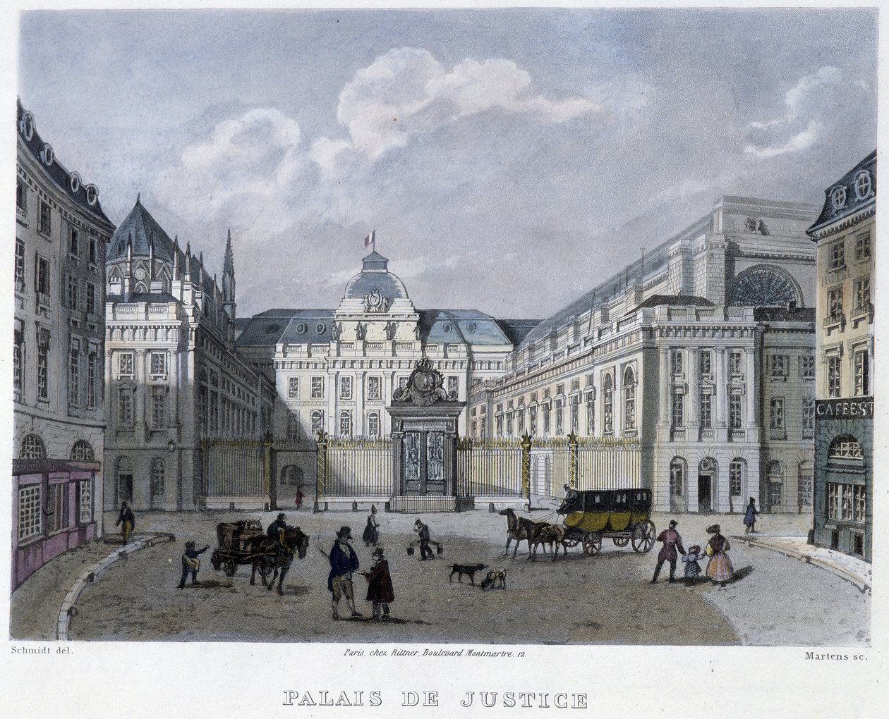 Palais de Justice - Martensin "" Paris en 1832 -osassa tekijältä Frederic Martens